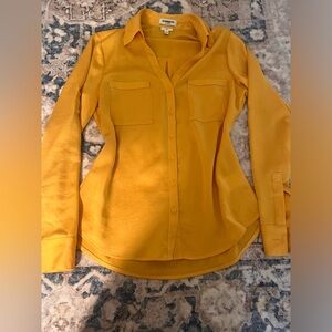 Beautiful bright yellow button up blouse!